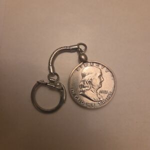 Silver Coin Keychain